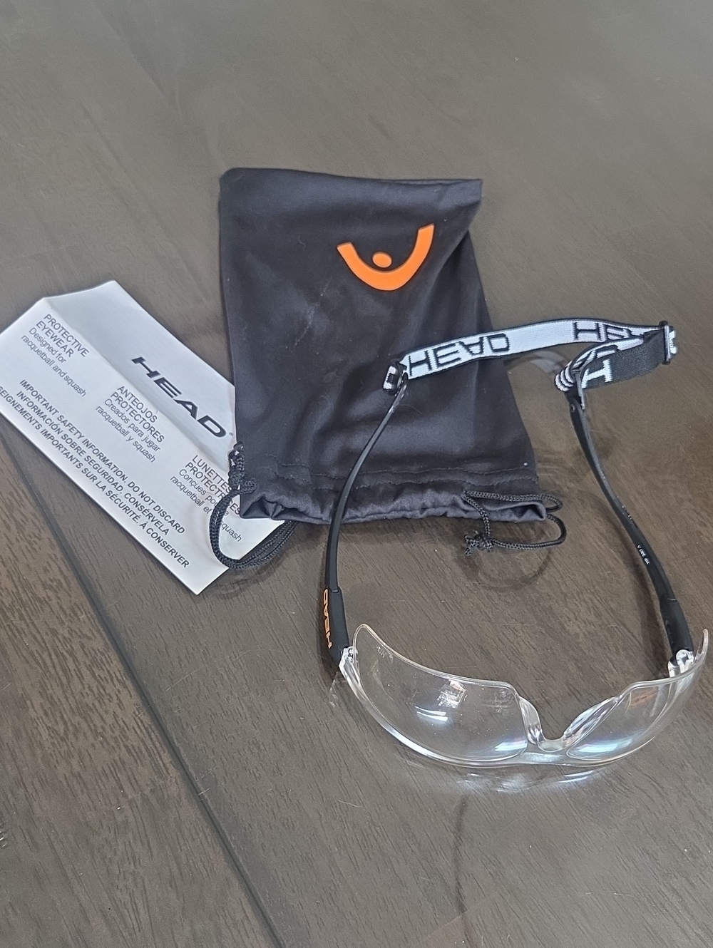 HEAD Protective Sports Glasses with Black Frame and Clear Lenses